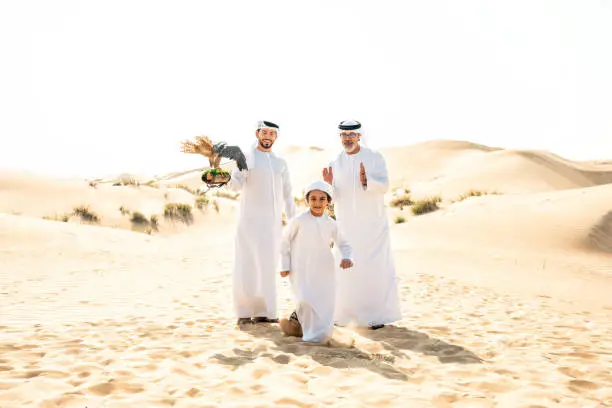 Spiritual desert photoshoot for Eid al-Fitr celebrations in the Dubai dunes.