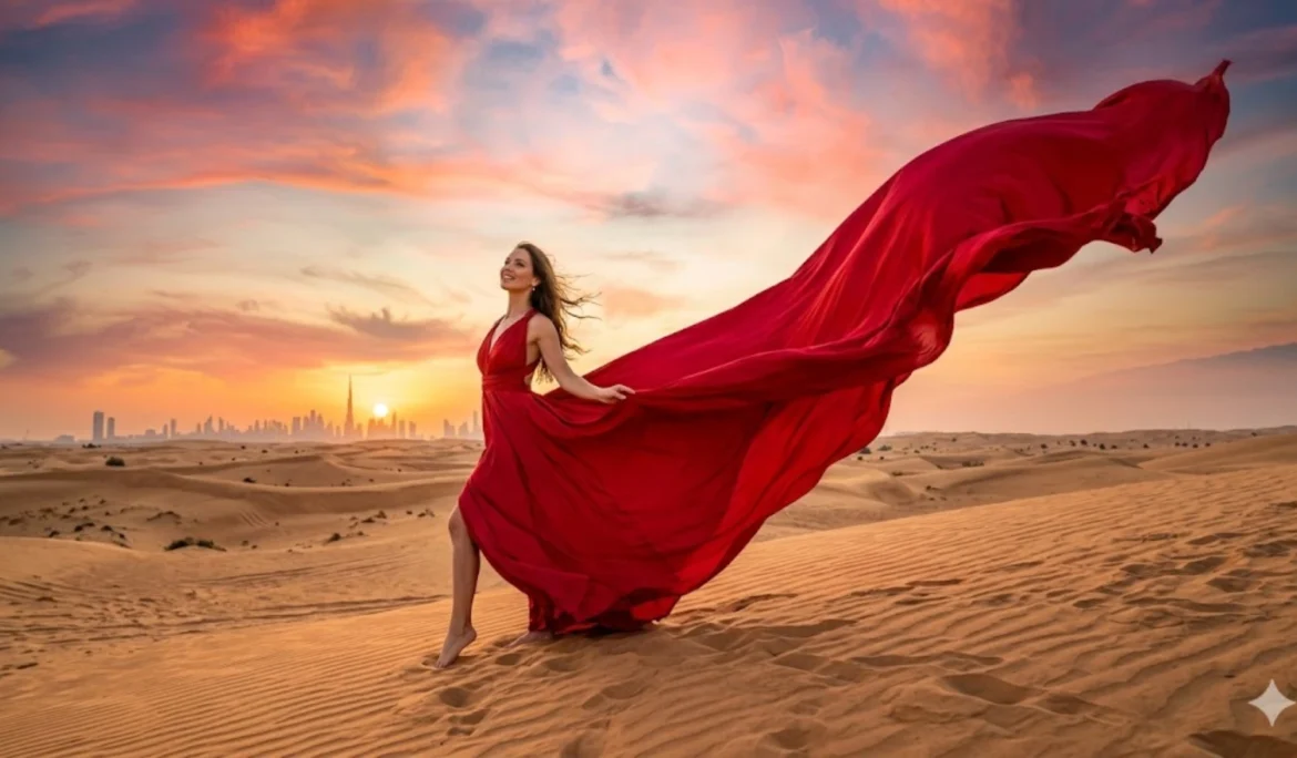 Flying Dress Photoshoot in Dubai