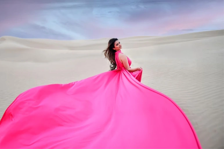 Desert Flying Dress Photoshoot